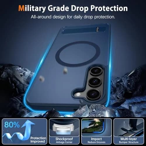Telaso Magnetic Case for Samsung Galaxy S23 6.1 inches | Blue, Compatible with MagSafe & Kickstand thumbnail 7
