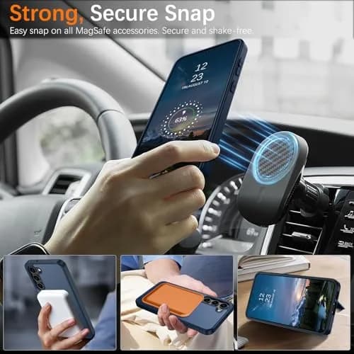 Telaso Magnetic Case for Samsung Galaxy S23 6.1 inches | Blue, Compatible with MagSafe & Kickstand thumbnail 3