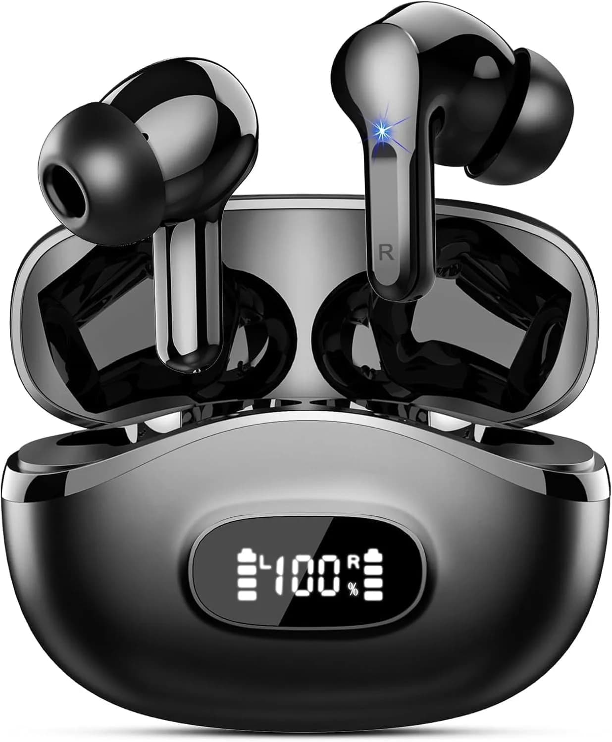 AOSRAU I63 Wireless Earbuds Bluetooth 5.4 HiFi Stereo 14.2mm Drivers 48H Playtime | Noise Cancelling — Black