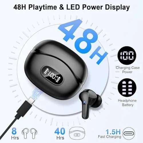 AOSRAU I63 Wireless Earbuds Bluetooth 5.4 HiFi Stereo 14.2mm Drivers 48H Playtime | Noise Cancelling thumbnail 4