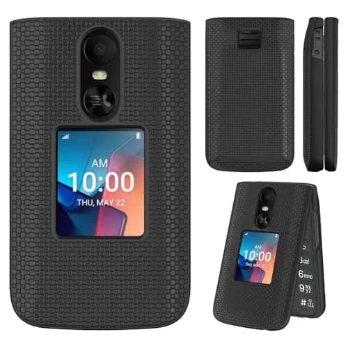 Aulzaju Black 5G Cellular Phone Case for TCL Flip 4 | Full Body Protection with Screen Protector thumbnail 5