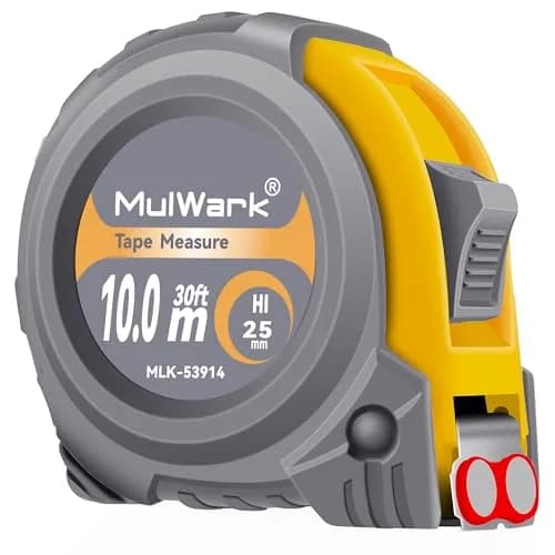 MulWark 30ft (9.14m) Retractable Metal Tape Measure | Professional Grade with Magnetic Hook & Dual Markings thumbnail 1