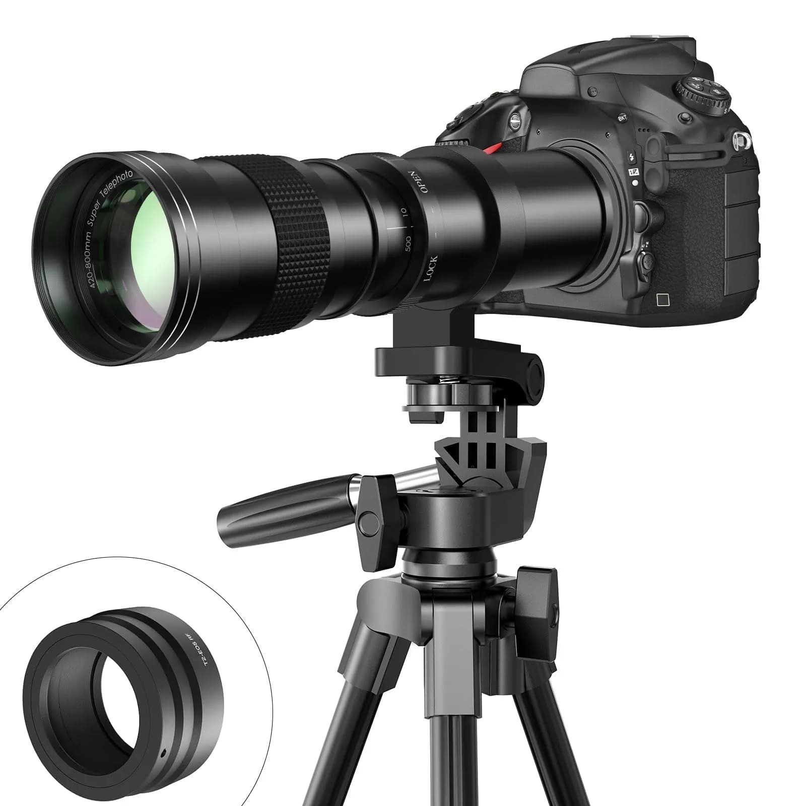 lightdow RF 420-800mm F8.3 Telephoto Zoom Lens (MF) for Canon RF Mount | Manual Focus Mirrorless Camera Lens