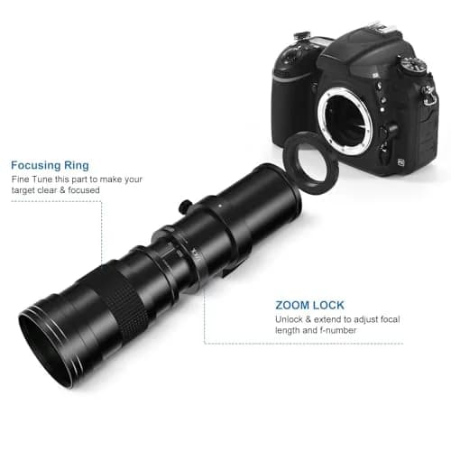 lightdow RF 420-800mm F8.3 Telephoto Zoom Lens (MF) for Canon RF Mount | Manual Focus Mirrorless Camera Lens thumbnail 3