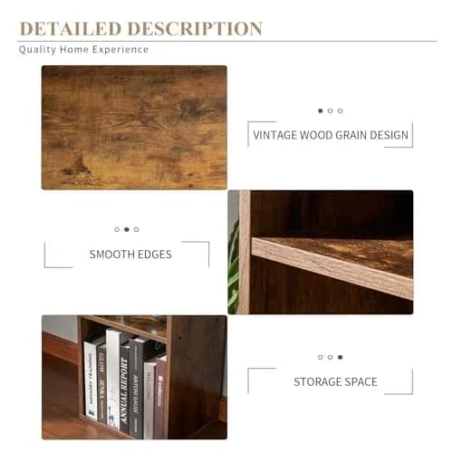 YISUFO Narrow Bookshelf & Bookcase Set of 2 | 6-Tier Floor Standing Open Book Shelf, 71.5" Tall, Brown thumbnail 3