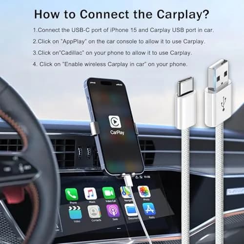 DESOFICON Apple MFi Certified 3ft USB A to USB C Cable (3-Pack, White) | 480Mbps Data Transfer thumbnail 6