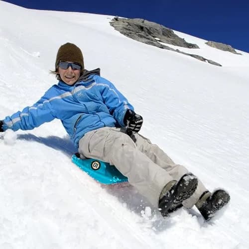 Zipfy Freestyle Mini Luge Snow Sled | Made in USA | Lightweight, Steerable Sit-Down Racer for All Ages thumbnail 7