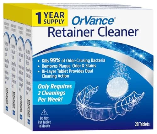 ORVANCE Retainer Cleaner Tablets 112 Count | Cleans Aligners & Guards Twice Weekly | 1 Year Supply thumbnail 1