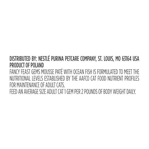 Fancy Feast Purina Gems Pate Mousse with Gravy Wet Cat Food 4 oz | Ocean Fish Flavor, Soft & Silky thumbnail 7