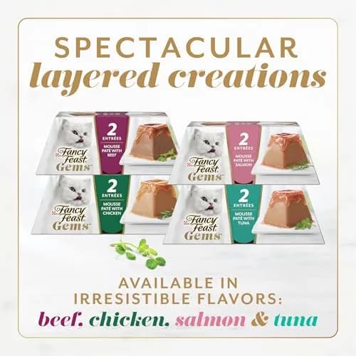 Fancy Feast Purina Gems Pate Mousse with Gravy Wet Cat Food 4 oz | Ocean Fish Flavor, Soft & Silky thumbnail 8