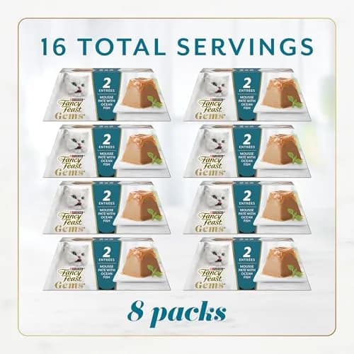 Fancy Feast Purina Gems Pate Mousse with Gravy Wet Cat Food 4 oz | Ocean Fish Flavor, Soft & Silky thumbnail 3