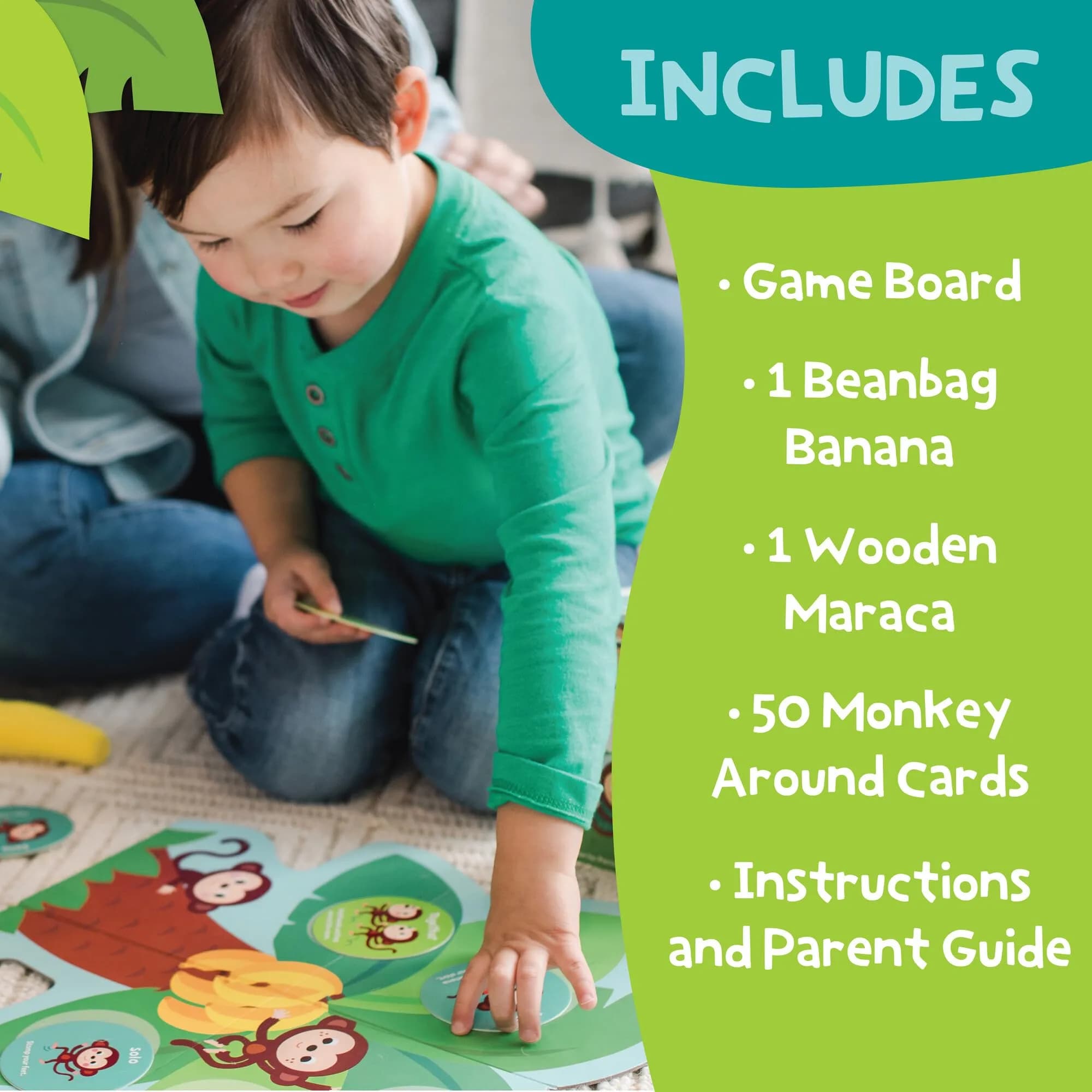 Peaceable Kingdom Deluxe Monkey Around Toddler Game with Beanbag Banana & Maraca | Cooperative Movement & Motor Skills for Ages 2+ - view 5