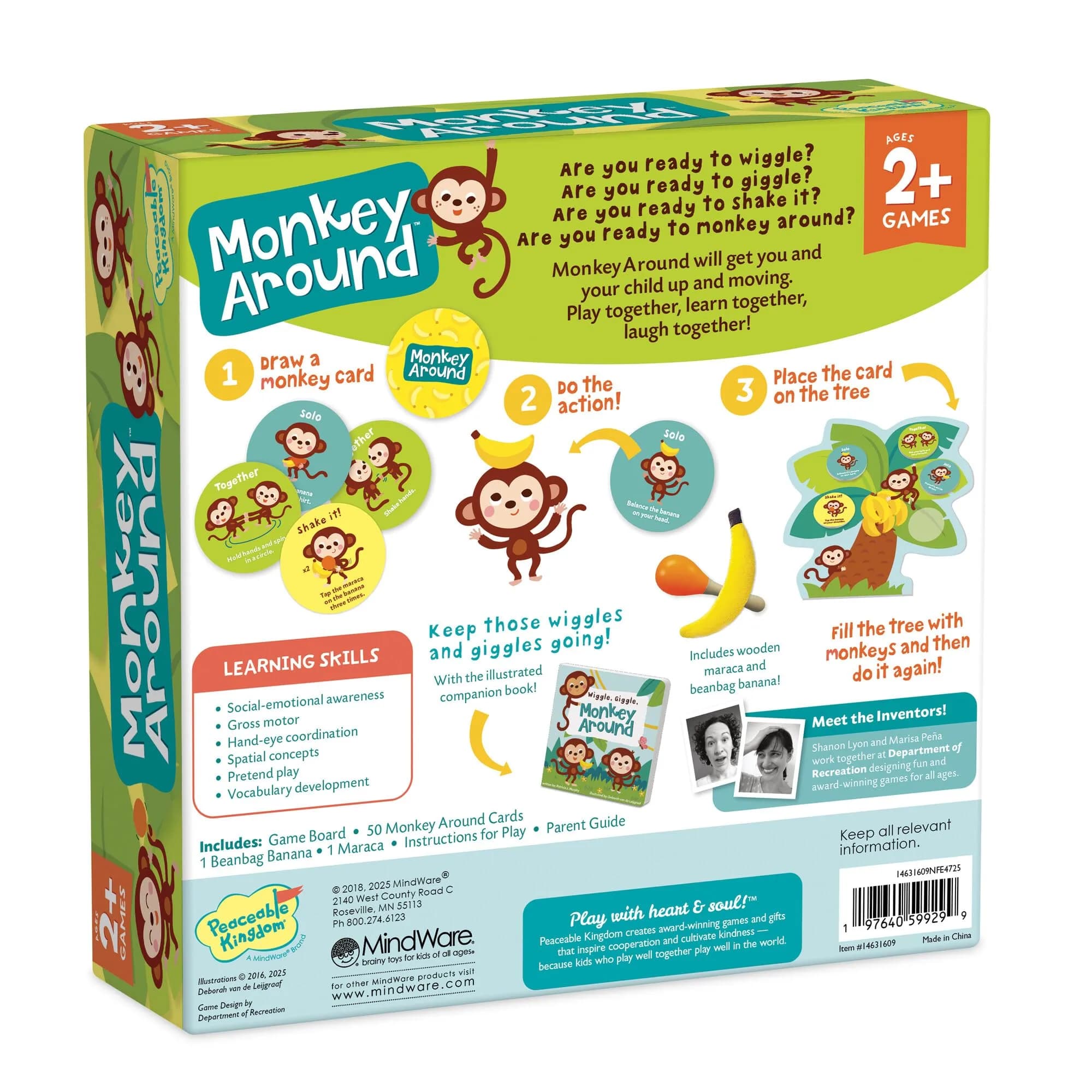 Peaceable Kingdom Deluxe Monkey Around Toddler Game with Beanbag Banana & Maraca | Cooperative Movement & Motor Skills for Ages 2+ - view 7