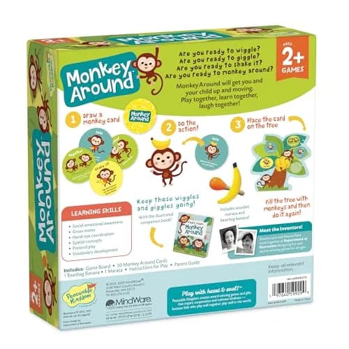 Peaceable Kingdom Deluxe Monkey Around Toddler Game with Beanbag Banana & Maraca | Cooperative Movement & Motor Skills for Ages 2+ thumbnail 7
