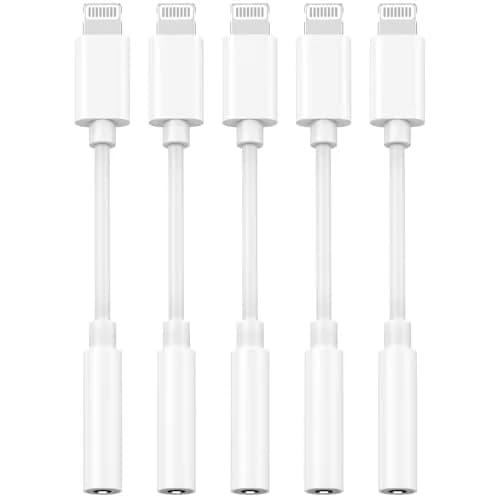 DESOFICON Apple MFi Certified Lightning to 3.5mm Headphone Jack Adapter 5 Pack (2cm) thumbnail 1