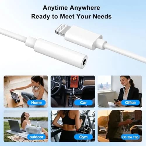 DESOFICON Apple MFi Certified Lightning to 3.5mm Headphone Jack Adapter 5 Pack (2cm) thumbnail 4