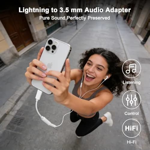 DESOFICON Apple MFi Certified Lightning to 3.5mm Headphone Jack Adapter 5 Pack (2cm) thumbnail 5