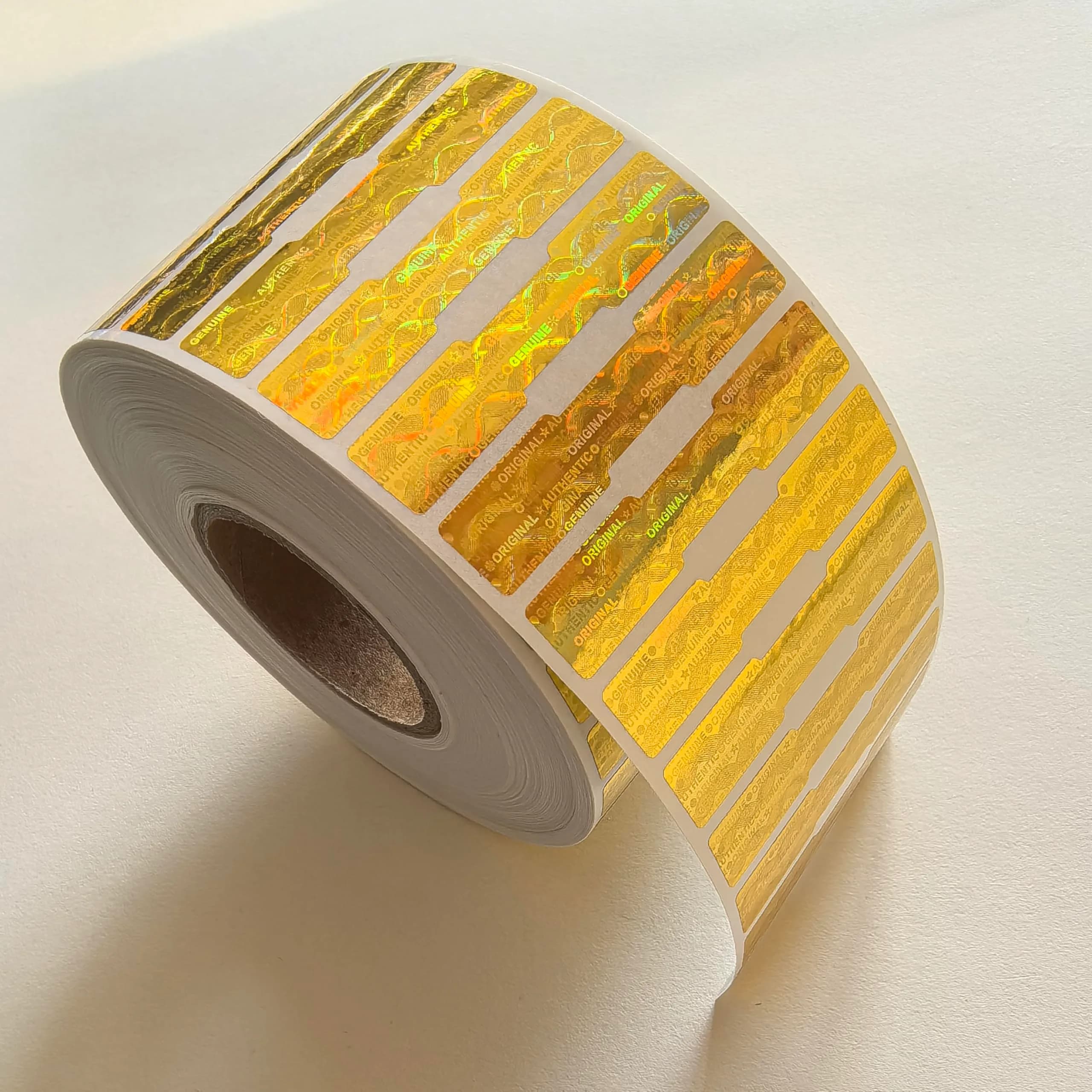 TLK&FBB Roll Gold Hologram Tamper Proof Stickers with Sequential Serial Numbering (2cm x 1cm) - main product image