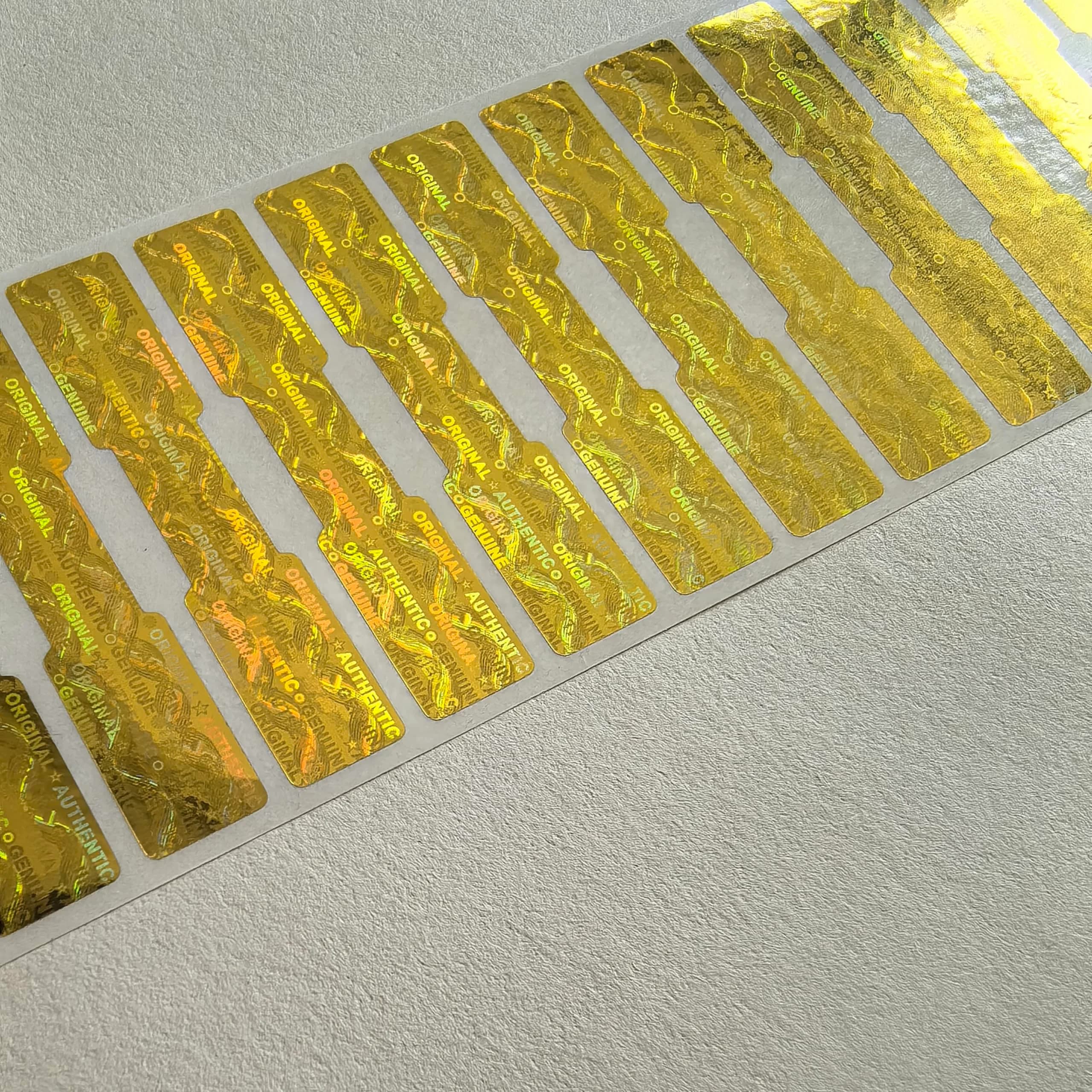 TLK&FBB Roll Gold Hologram Tamper Proof Stickers with Sequential Serial Numbering (2cm x 1cm) - view 2