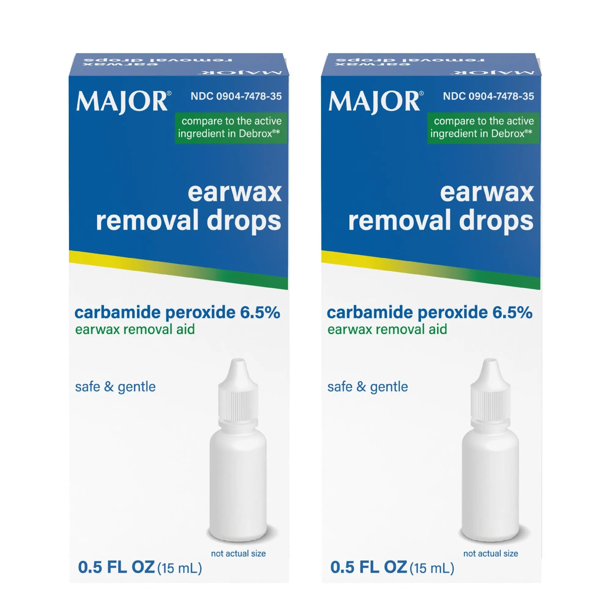 MAJOR Earwax Removal Drops with 6.5% Carbamide Peroxide | Gentle & Safe Ear Cleaning Solution for Adults & Kids 12+ - main product image
