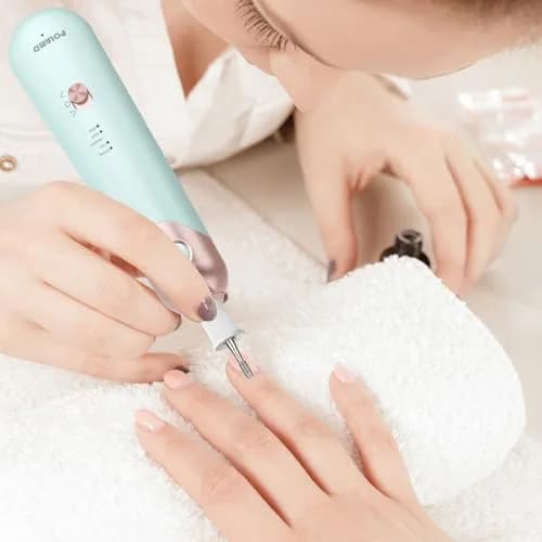 POLAMD Professional Electric Nail Drill Kit Blue | 5-Speed Cordless Manicure Pedicure Tool thumbnail 6