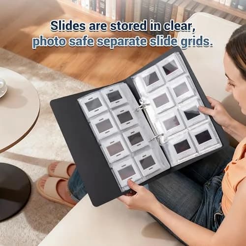 JJC Archival 35mm Slide Film Mounts Storage Album Case Organizer for 96 Slides | Protects from Light and Dust thumbnail 7