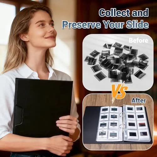 JJC Archival 35mm Slide Film Mounts Storage Album Case Organizer for 96 Slides | Protects from Light and Dust thumbnail 2