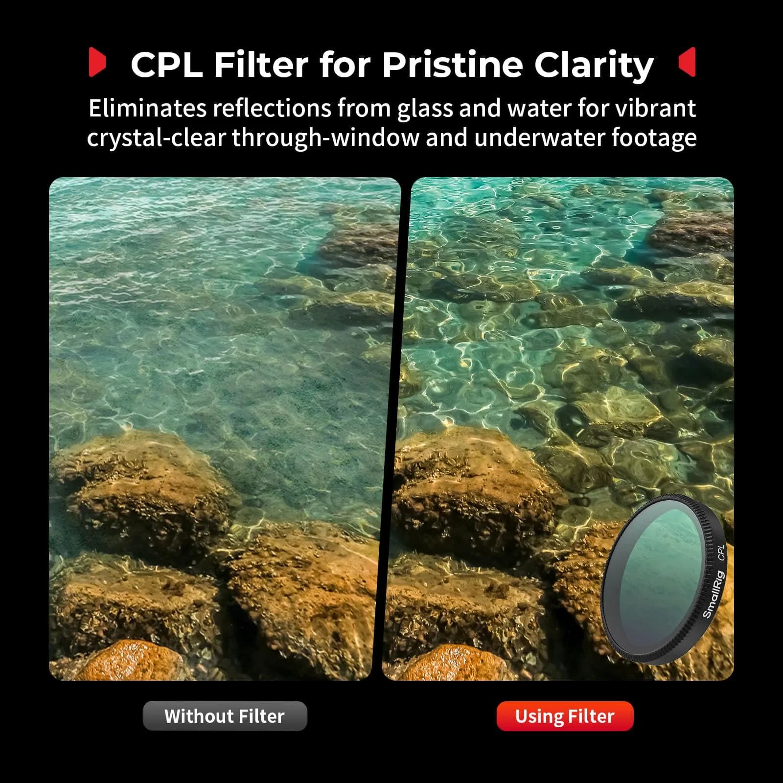 SmallRig ND Filter Kit for DJI Osmo Action 6, CPL ND8 ND16 ND32 Filters & Lens Cover | 43.86mm HD Optical Glass - view 4