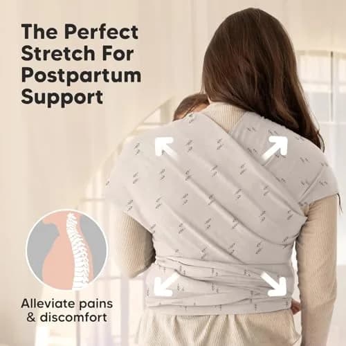 KeaBabies Original Baby Wrap Carrier (Pines) — 0.5 kg (1.1 lb) | Ergonomic, IHDI Certified, Breathable Fabric for Newborns to Toddlers thumbnail 5