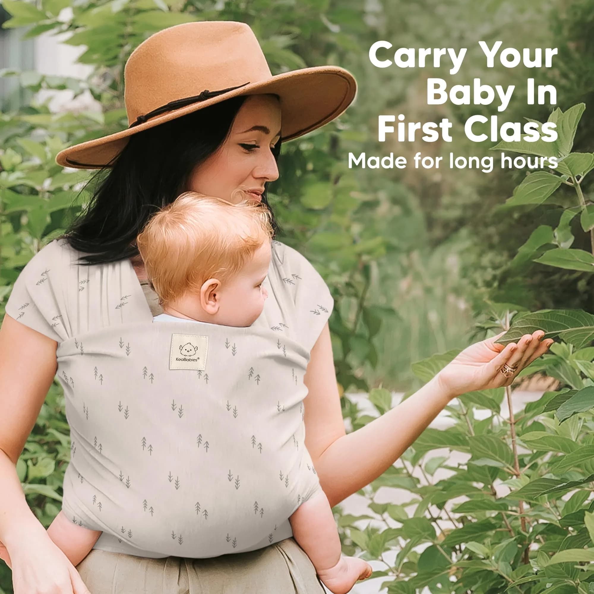 KeaBabies Original Baby Wrap Carrier (Pines) — 0.5 kg (1.1 lb) | Ergonomic, IHDI Certified, Breathable Fabric for Newborns to Toddlers - view 6