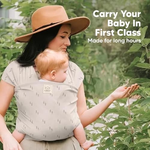 KeaBabies Original Baby Wrap Carrier (Pines) — 0.5 kg (1.1 lb) | Ergonomic, IHDI Certified, Breathable Fabric for Newborns to Toddlers thumbnail 6