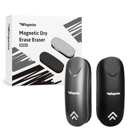 Wingwise Dry Erase Eraser 2-Pack | Magnetic Glass Whiteboard Accessory with Comfortable Grip thumbnail 1