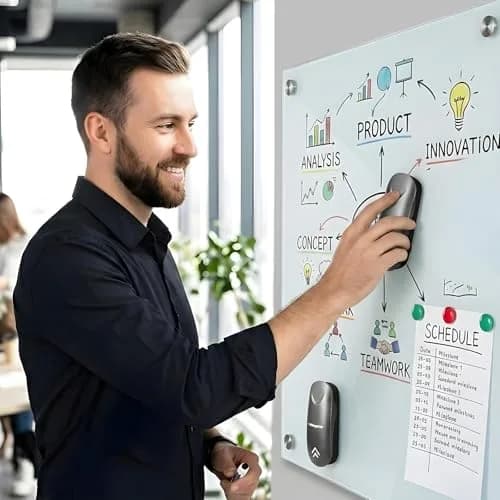 Wingwise Dry Erase Eraser 2-Pack | Magnetic Glass Whiteboard Accessory with Comfortable Grip thumbnail 8