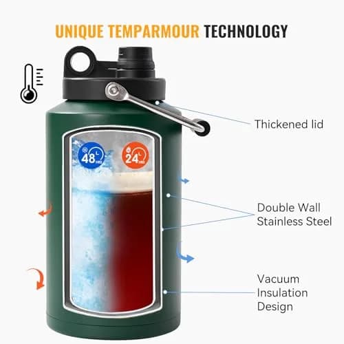 Kerilyn Gallon Insulated Water Jug 3785ml (128oz) with Bag | Keeps Cold 48 Hours, Hot 24 Hours thumbnail 7