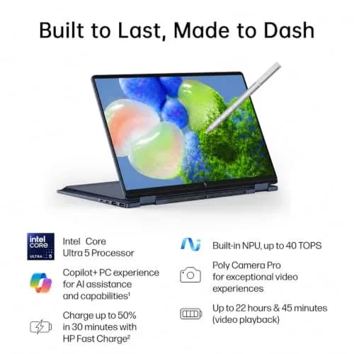 HP OmniBook X Flip 14 2-in-1 Laptop 14" Touchscreen | Intel Ultra 8-core, 16GB RAM, 512GB SSD thumbnail 4