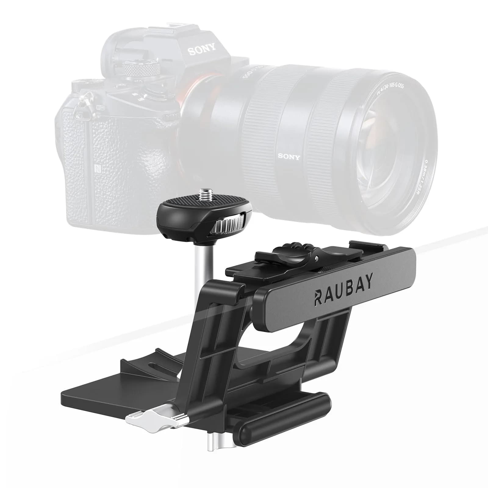 RAUBAY Monitor Camera Mount, Curved Screen Clamp, 1/4" Screw, CM02 | Adjustable, Space-Saving Webcam Clamp for Curved Monitors — CM02