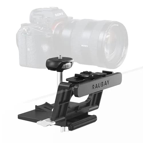RAUBAY Monitor Camera Mount, Curved Screen Clamp, 1/4" Screw, CM02 | Adjustable, Space-Saving Webcam Clamp for Curved Monitors thumbnail 1