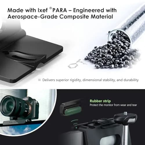RAUBAY Monitor Camera Mount, Curved Screen Clamp, 1/4" Screw, CM02 | Adjustable, Space-Saving Webcam Clamp for Curved Monitors thumbnail 2
