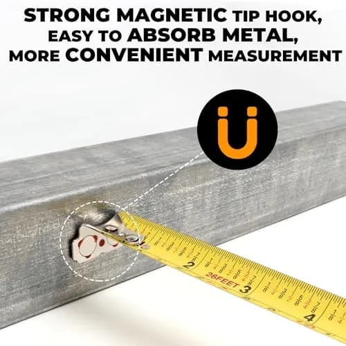 MulWark 26ft (8m) Retractable Tape Measure with Double Secure Blade Lock & Magnetic Hook | Professional Grade for Construction & Woodworking thumbnail 4