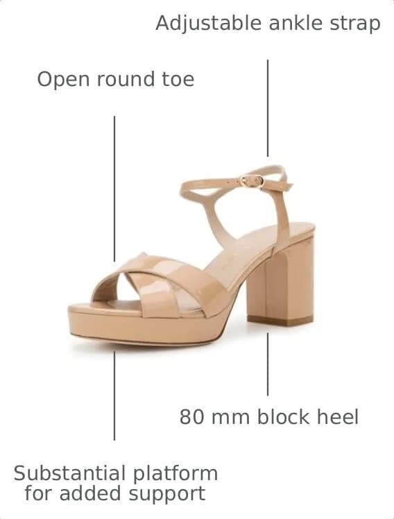 Stuart Weitzman Womens Dayna Platform 80 Adobe 8 Medium | Stylish 80mm Block Heel Sandal thumbnail 3