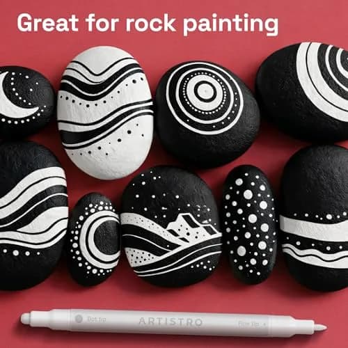 ARTISTRO White Dual-Tip Acrylic Paint Marker Pens Set of 12 | ASTM D-4236 Certified thumbnail 7