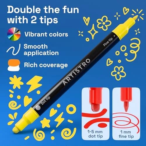 ARTISTRO 240 Dual-Tip Acrylic Paint Markers | Assorted Colors Value Pack thumbnail 4