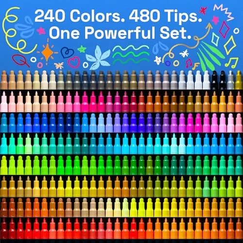 ARTISTRO 240 Dual-Tip Acrylic Paint Markers | Assorted Colors Value Pack thumbnail 2