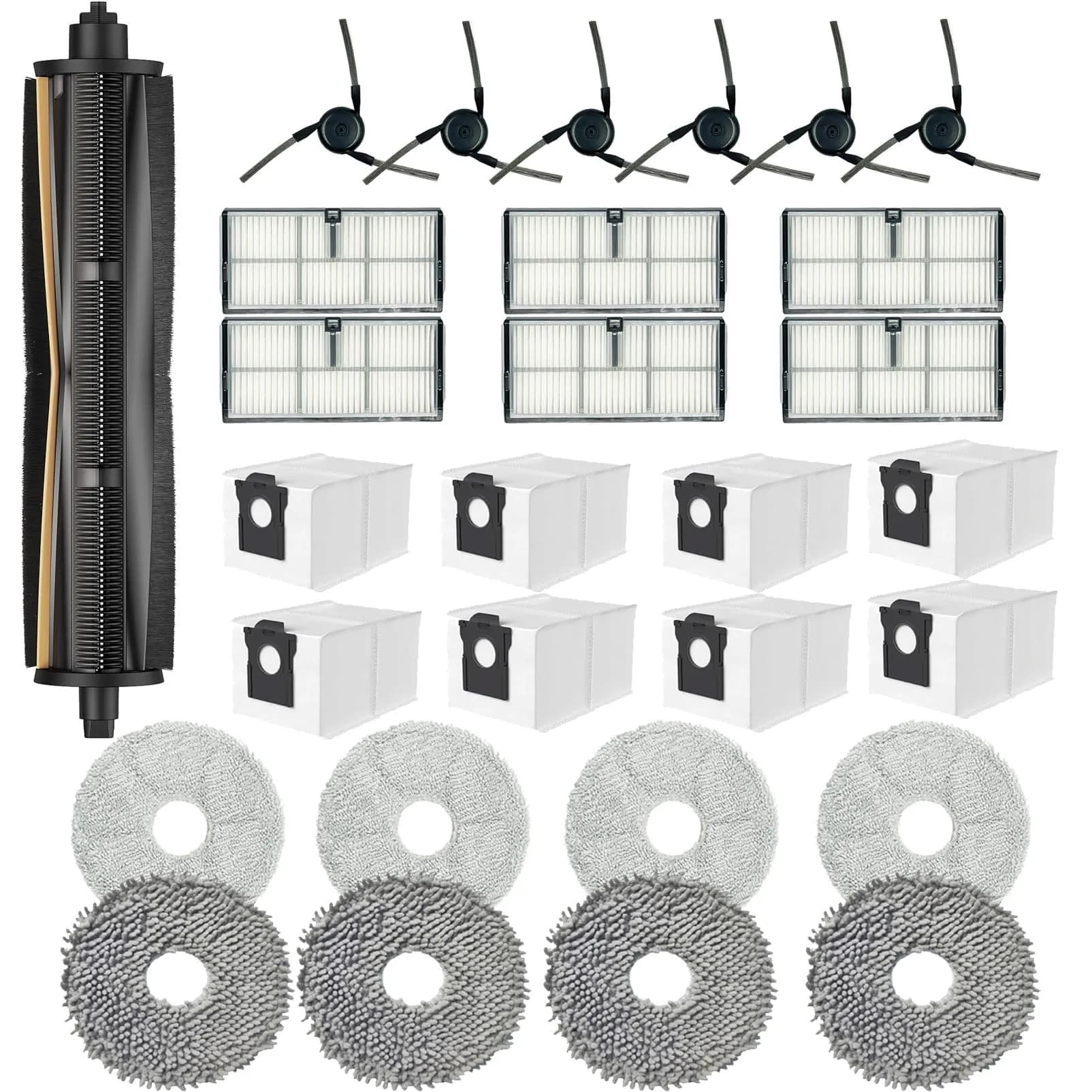 JoyBros TriCut Brush Replacement Parts for Dreame X40 Ultra/L40 Ultra/Gen 2 MOVA P10/P50 Pro Ultra (29-Piece Set) - main product image