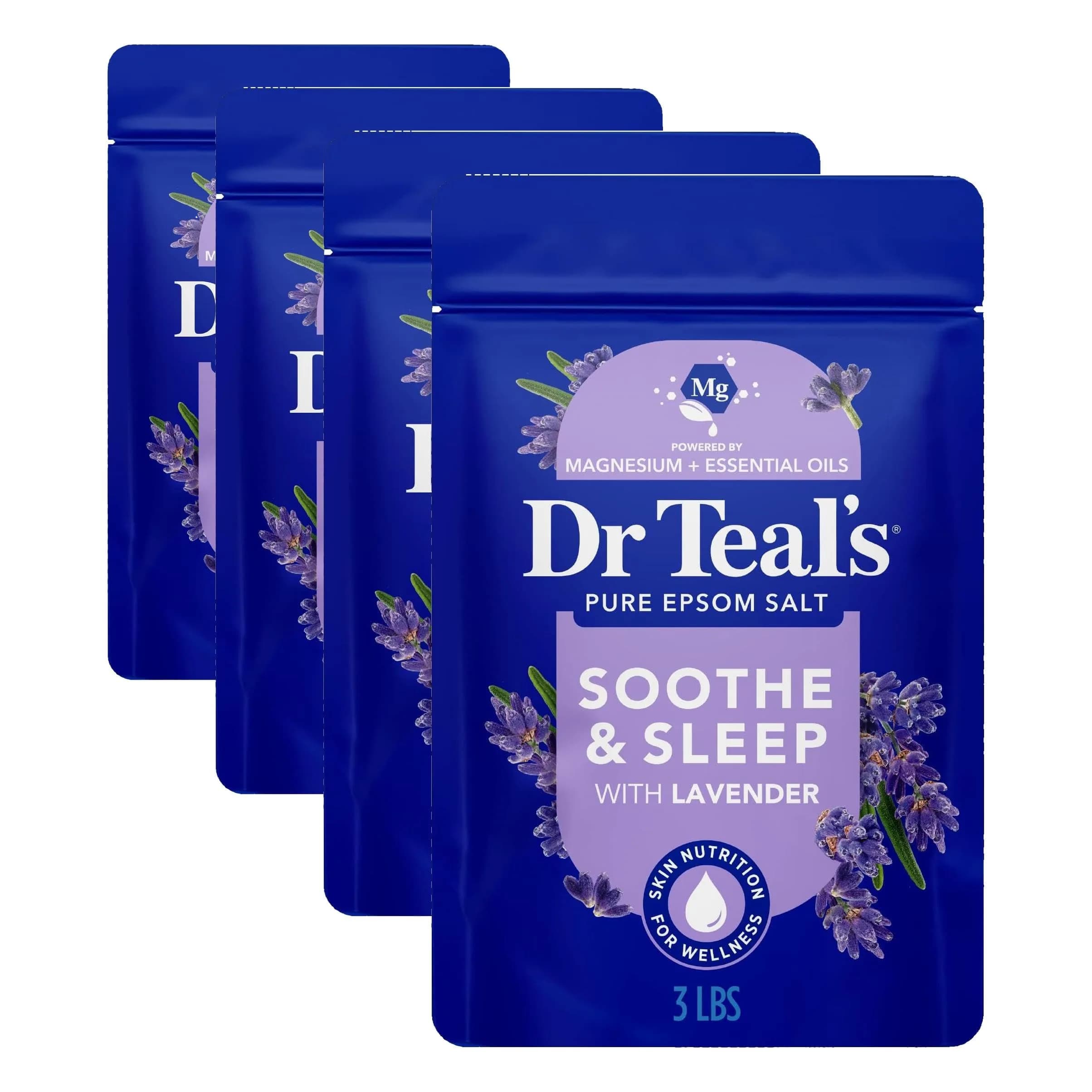 Dr Teal's Soothe & Sleep Lavender Epsom Salt Soak, 48 oz (Pack of 4) - main product image