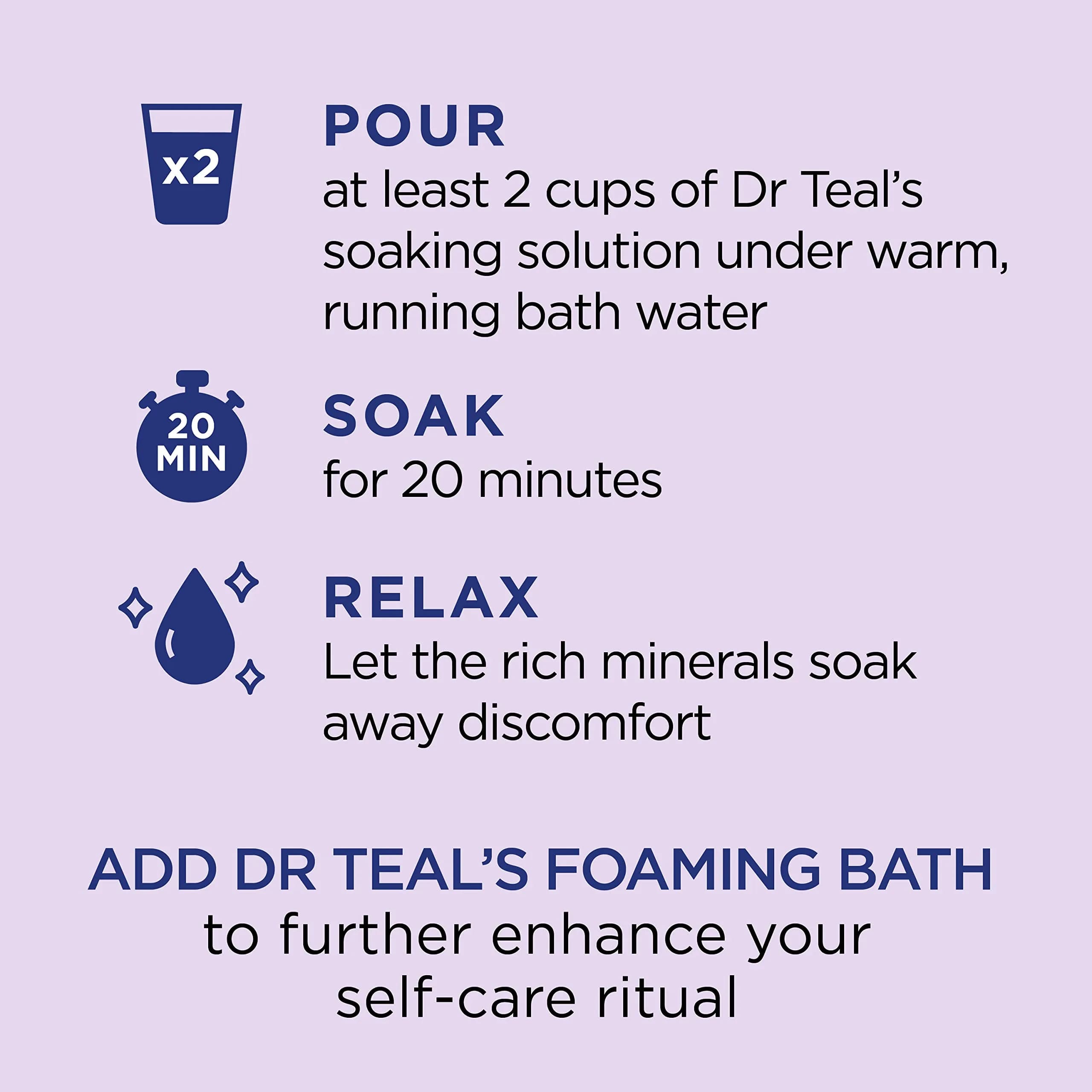 Dr Teal's Soothe & Sleep Lavender Epsom Salt Soak, 48 oz (Pack of 4) - view 4