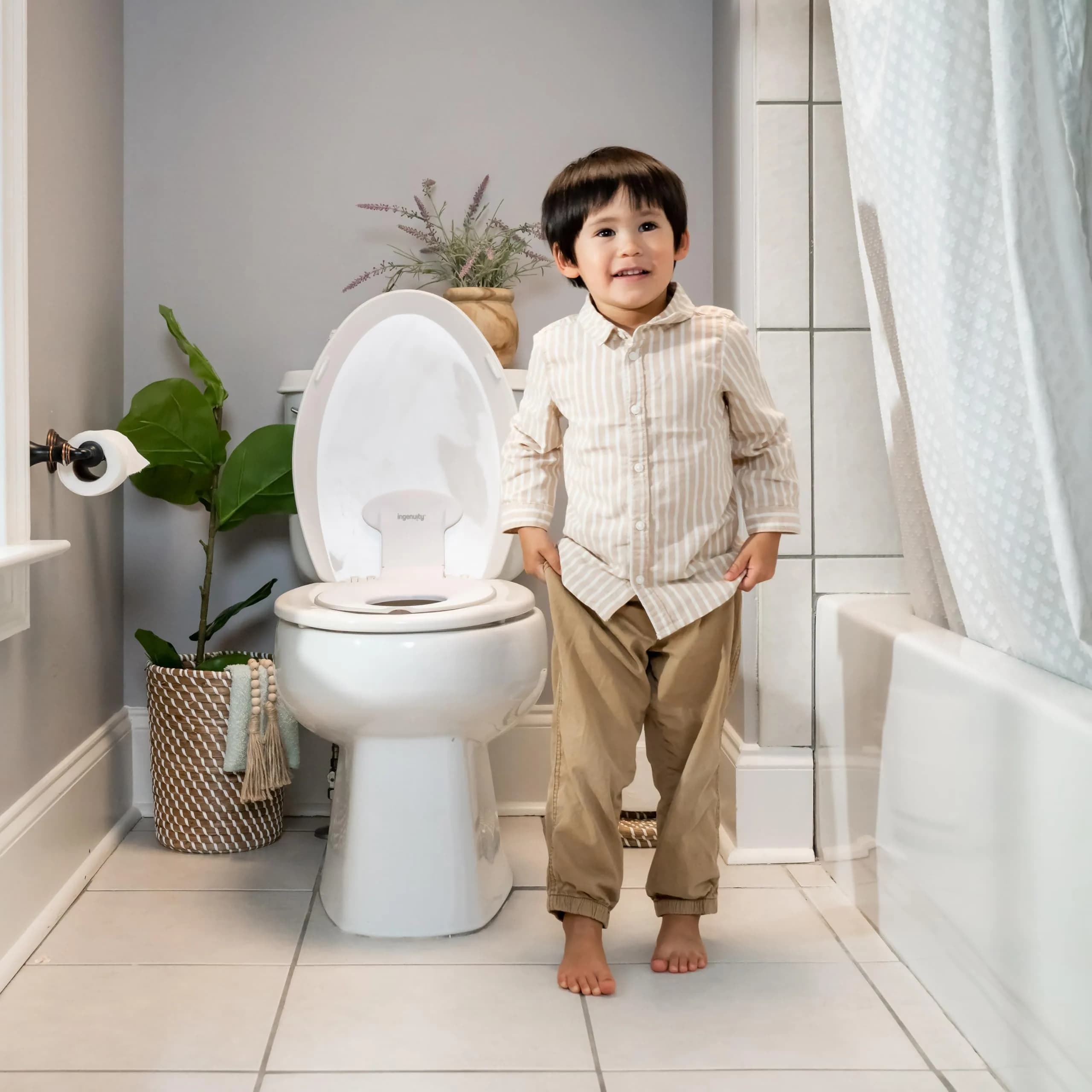 Ingenuity Portable Flip & Sit Potty Seat - White, Pack of 4 | Toddler Travel Toilet Seat - view 4