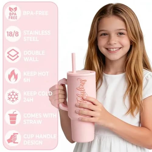 Mirasphere 14th Birthday Gift Set for Girls - 11 Pieces - 24oz Tumbler & Bracelet, Candle, Mirror, Cosmetic Bag, Bath Salts, Poster, Socks, Hair Band, Bobby Pins, Card thumbnail 5