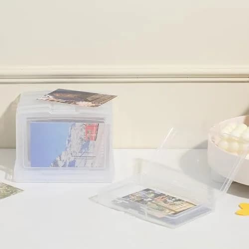 novelinks 6 Pcs 4"x6" Plastic Photo Storage Boxes with Tray | Clear 2Pack for Photos & Crafts thumbnail 5