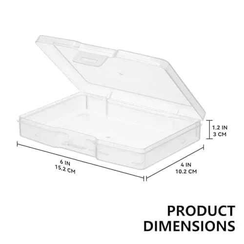 novelinks 6 Pcs 4"x6" Plastic Photo Storage Boxes with Tray | Clear 2Pack for Photos & Crafts thumbnail 2